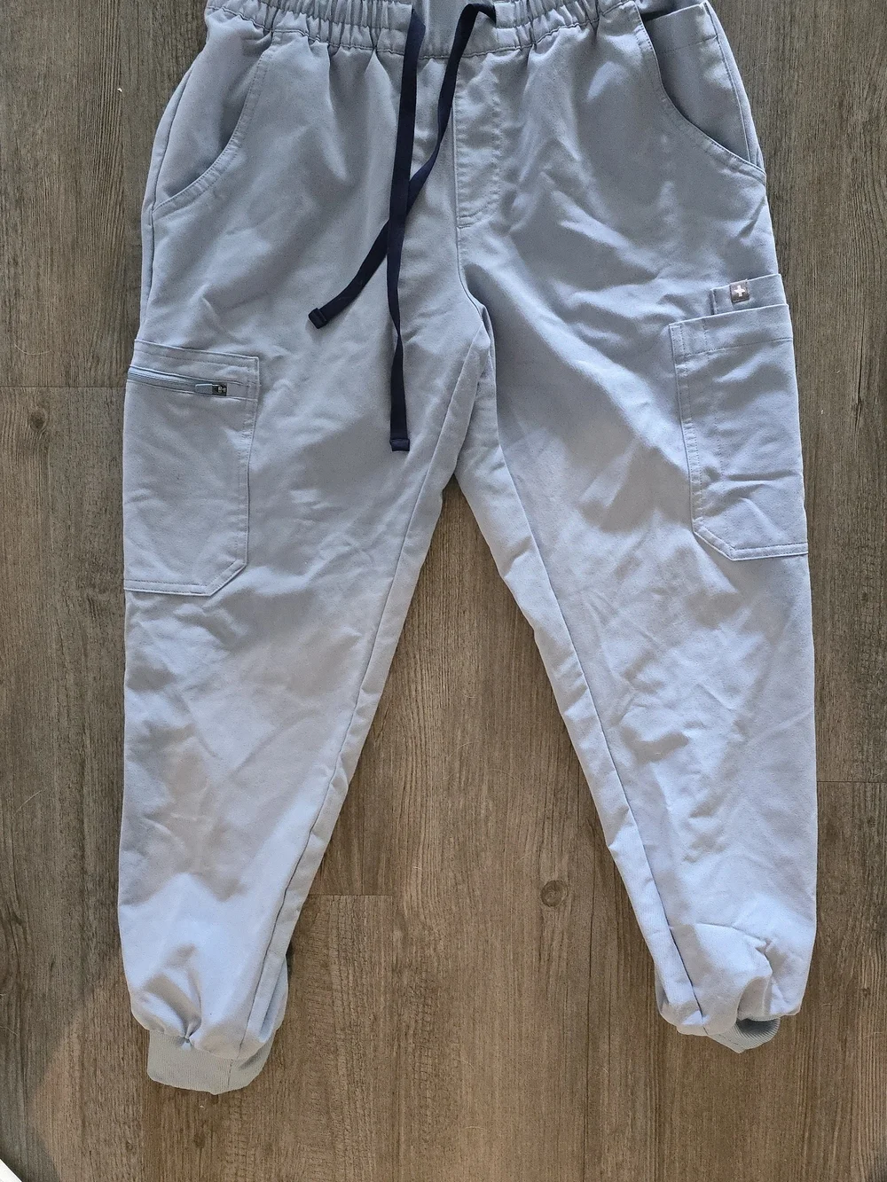 Figs Men's Light Blue Cargo Jogger Pants with Drawstring